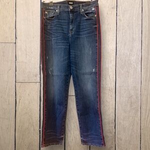 Women's Hudson Custom Zooey Reverie Denim High Rise Straight Ankle Jeans Size 27
